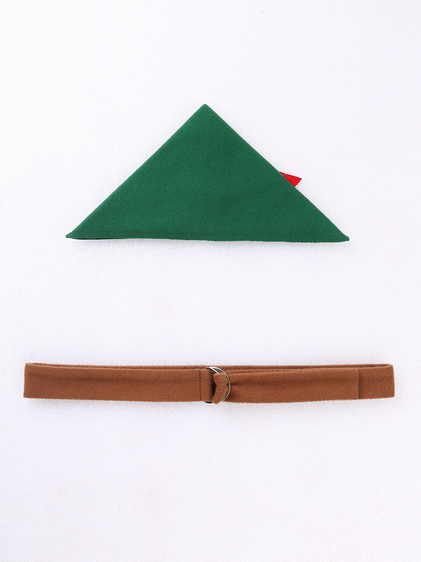 Men Halloween Christmas Pan Elf Cosplay Costume Short Sleeve Felt Tops with Shorts Belt Hat Carnival Theme Party Dress Up Outfit