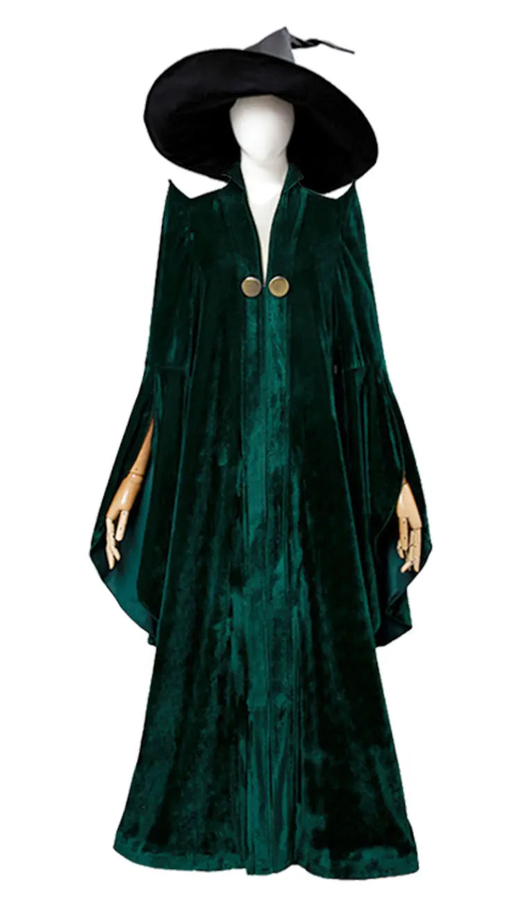 School of Witchcraft and Wizardry Costume Professor Mileva McGonagall Hogwarts College Presidentis Robe Halloween Costume