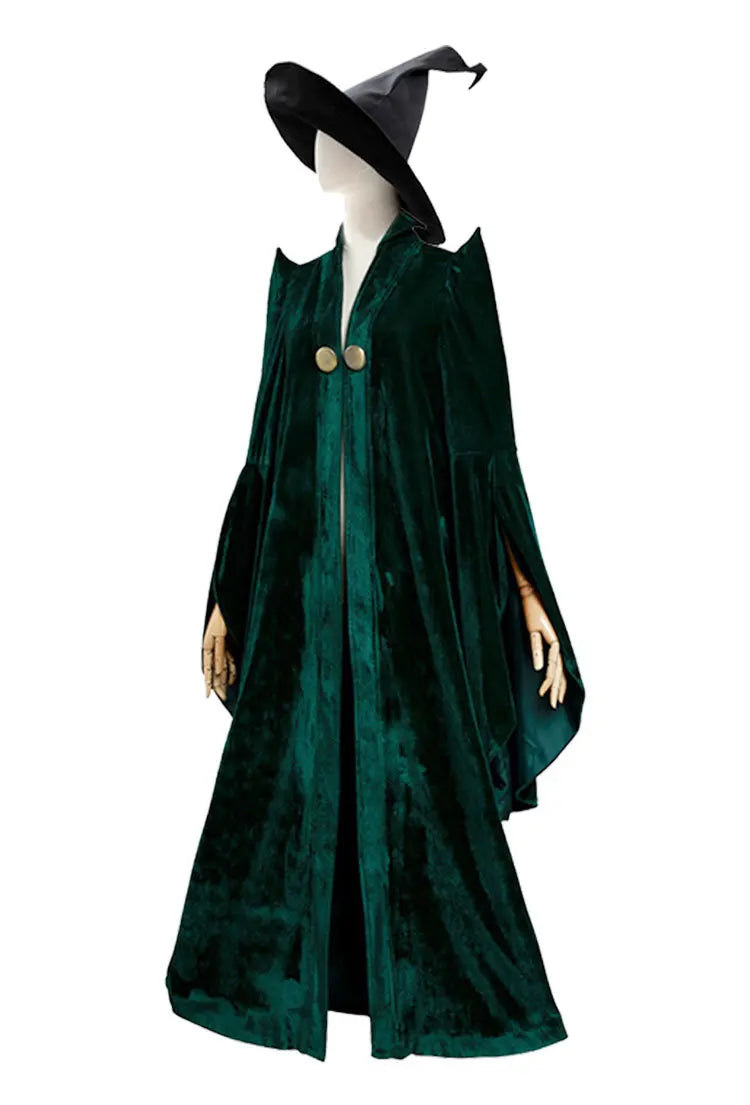 School of Witchcraft and Wizardry Costume Professor Mileva McGonagall Hogwarts College Presidentis Robe Halloween Costume