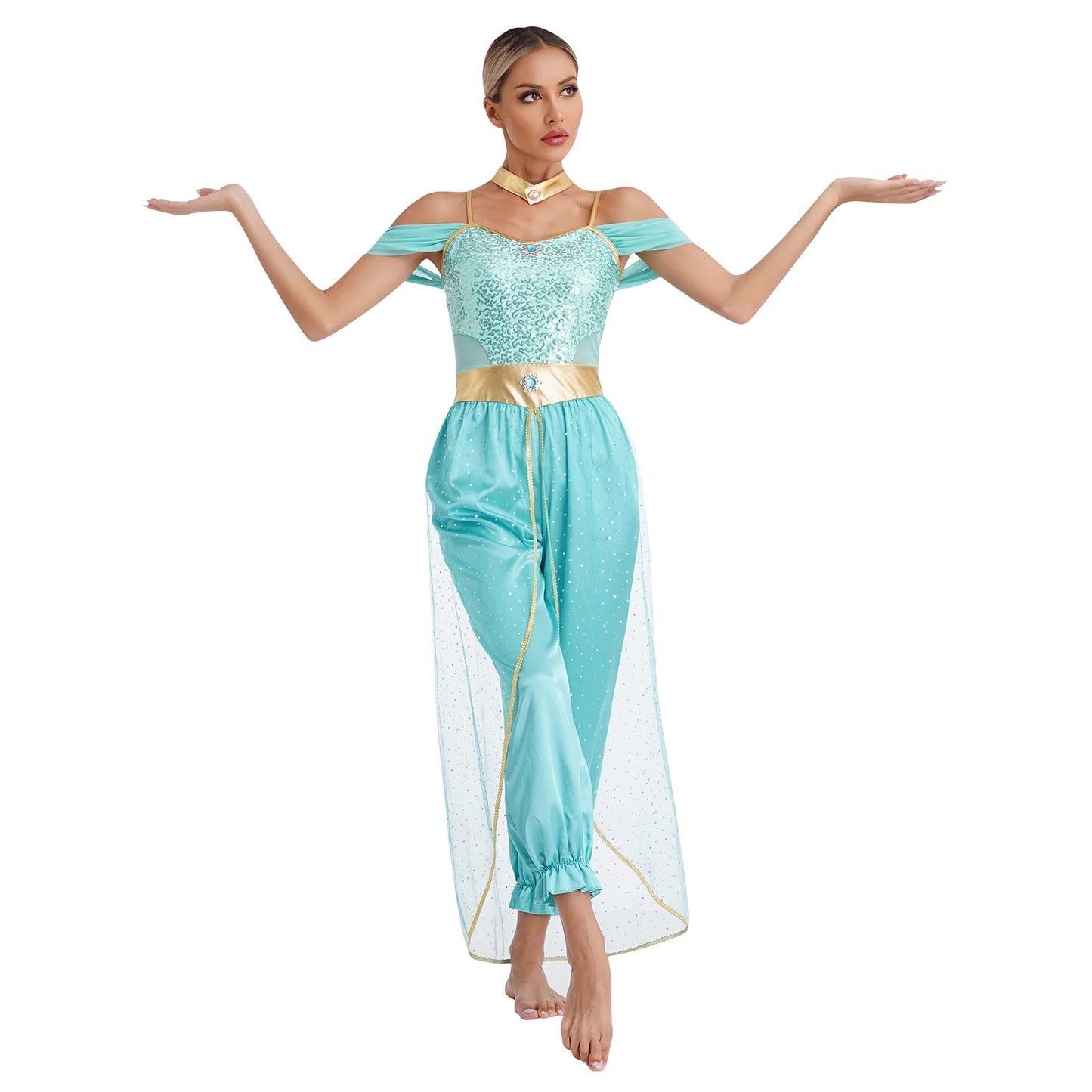 Women Belly Dance Costume Halloween Carnival Festival Arabian Princess Cosplay Costumes Egypt Indian Oriental Dance Suit Romper