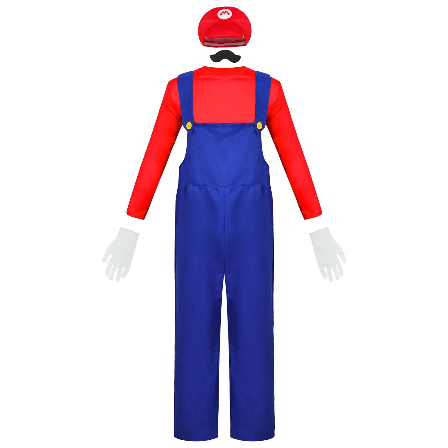 Halloween Adult Men Funy Super Game Cosplay Costume Luigi Bros Plumber Christmas Fancy Dress