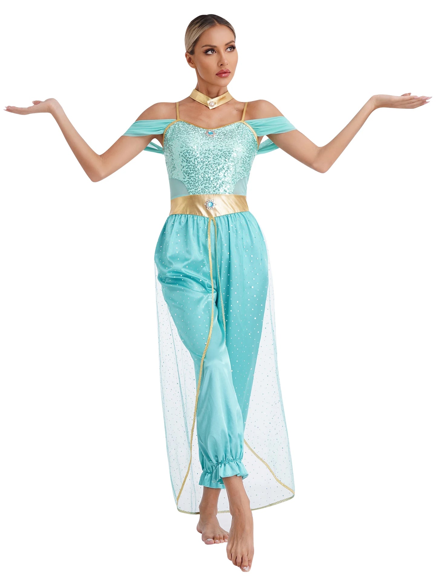 Women Belly Dance Costume Halloween Carnival Festival Arabian Princess Cosplay Costumes Egypt Indian Oriental Dance Suit Romper