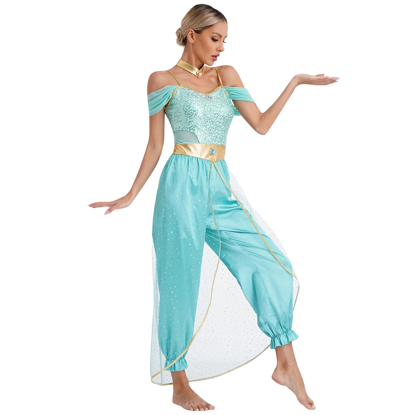 Women Belly Dance Costume Halloween Carnival Festival Arabian Princess Cosplay Costumes Egypt Indian Oriental Dance Suit Romper