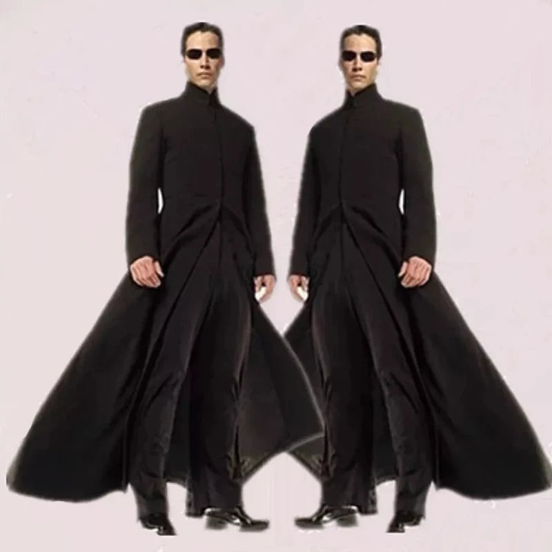 Matrix Cosplay Customised Black Cosplay Costume Neo Trench Coat Halloween Party Costumes For Women Men Cos Play Prop Accessories