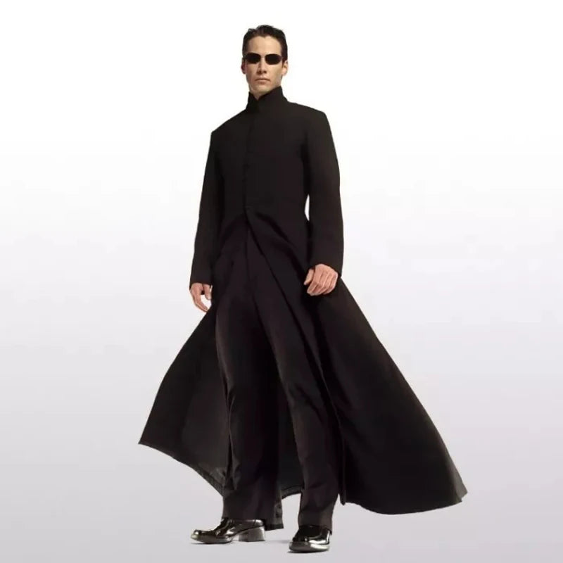 Matrix Cosplay Customised Black Cosplay Costume Neo Trench Coat Halloween Party Costumes For Women Men Cos Play Prop Accessories