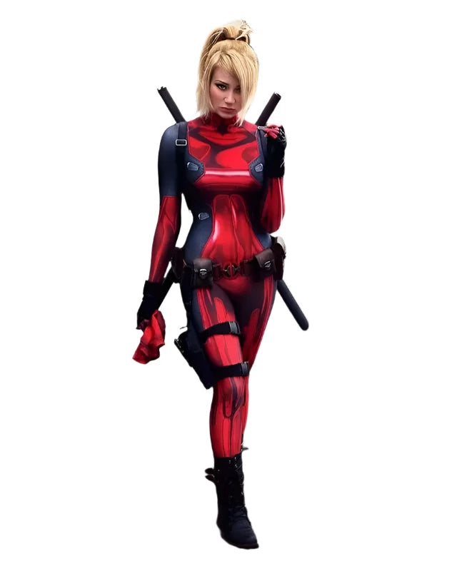 Adults Halloween Lady Deadpool Cosplay Costume Female Girls Woman Zentai Bodysuit Party Jumpsuits